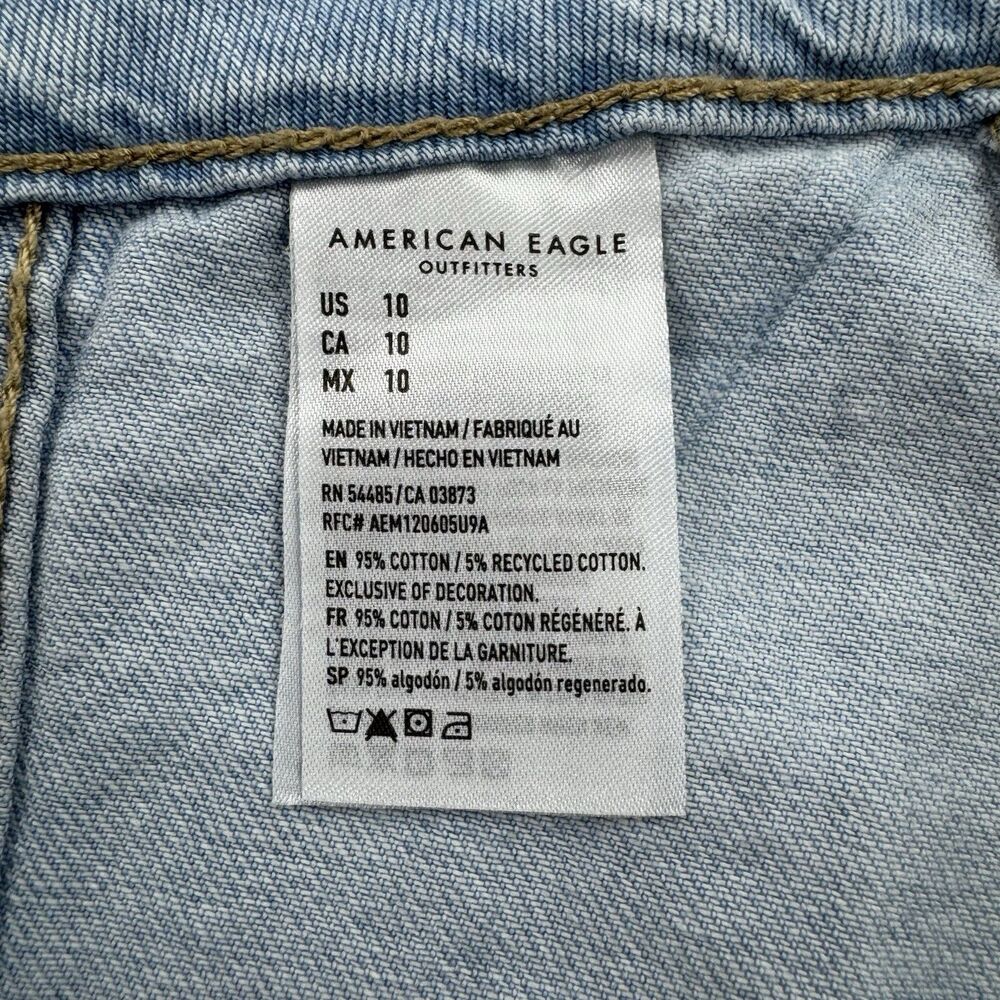 American Eagle Denim Mini Skirt Women’s 10 Light Wash Utility Pockets NWT - Picture 7 of 9